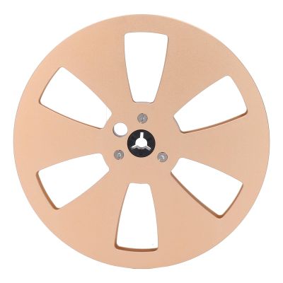 1/4 7 Inch Empty Tape Reel, Aluminum Alloy Universal Open Reel with 3 Hole, Sound Tape Empty Reel for Reel to Reel for TEAC, Easy Installing Reel with Less Noise (Gold)
