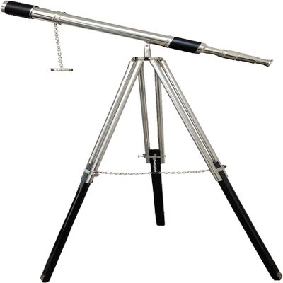 Handmade Harbor Master Marine Telescope Vintage Floor Standing Retro Black Tripod Chrome Nickel Finish Decorative Single Barrel Home and Office Decor