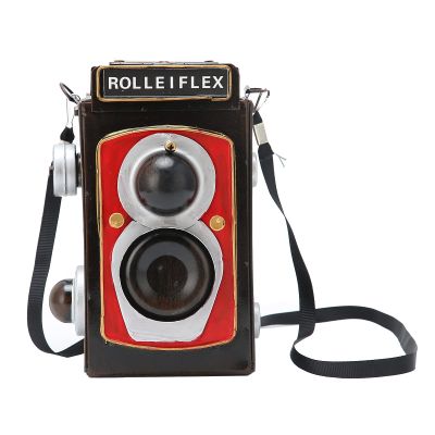 6.9x4.7x4.1in Antique Wrought Iron Camera Ornament, Home Crafts, Furnishing Storage Container, Office Retro Camera Decor
