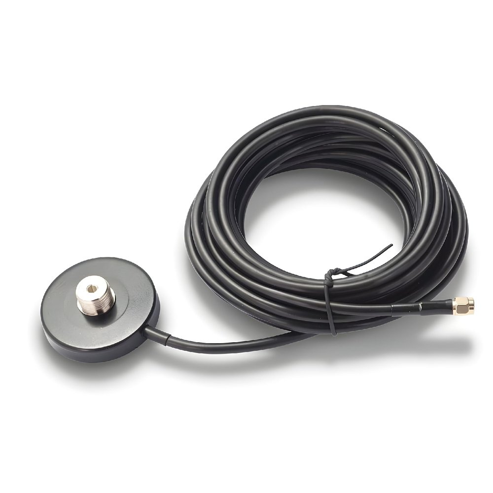 Magnetic Antenna Base, Car Radio Antenna Magnet Mount with 5M RG58 Cable SMA Male to PL259 SO239 UHF Female Connector, Water Antenna Mount Base for Vehicle Roof
