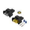 Chunsu 1/5/10/20/50 Sets 2 Pin Waterproof Female Black Connector for Car Headlight Fog Lamp H11 Plug DJ7029T-3.5-21(20 Sets) view 2