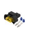 Chunsu 1/5/10/20/50 Sets 2 Pin Waterproof Female Black Connector for Car Headlight Fog Lamp H11 Plug DJ7029T-3.5-21(20 Sets) view 4