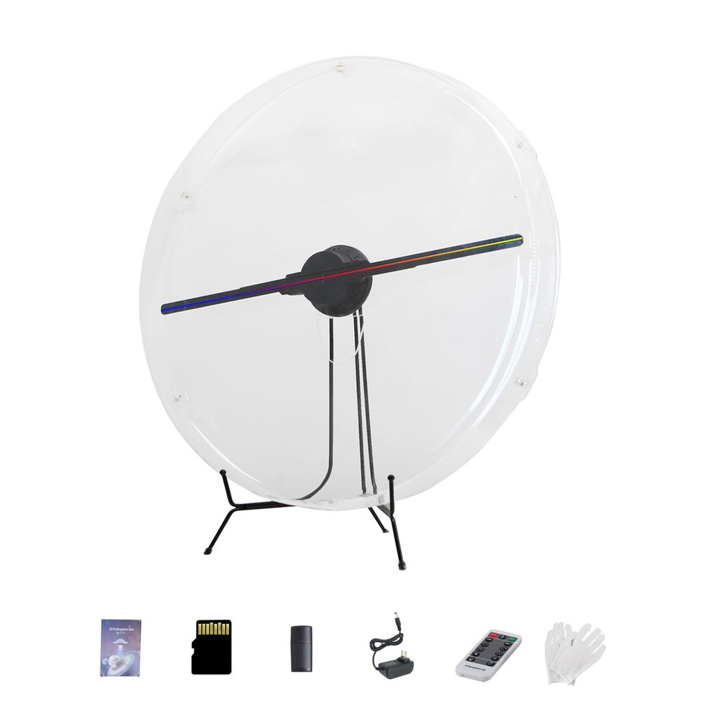 3DHologramFanwith 45CM COVER, 52cm 3DHologram Projector HD LED ResolutionAdvertising Display with Remote and Bluetooth and WiFi,700 Video Library and for Business,Bar,Halloween Missyou 20.5 Inch