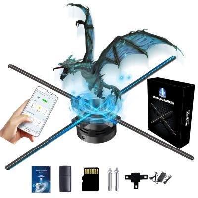3D Hologram Fan 70CM AND 52cm 3D Hologram Projector HD LED ResolutionAdvertising Display with Remote and Bluetooth and WiFi,700 Video Library and for Business,Bar,Halloween Missyou 20.5 Inch
