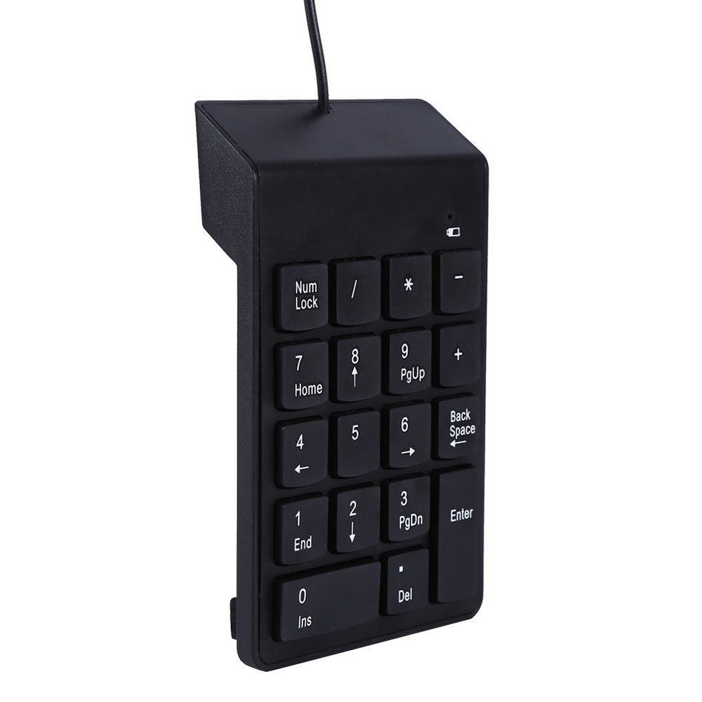 ASHATA Numeric Keypad, Mini 18 Keys USB Numeric Keypad Number Pad Numpad,Portable Ergonomic Wired Numeric Keyboard for Notebook Desktop Computer
