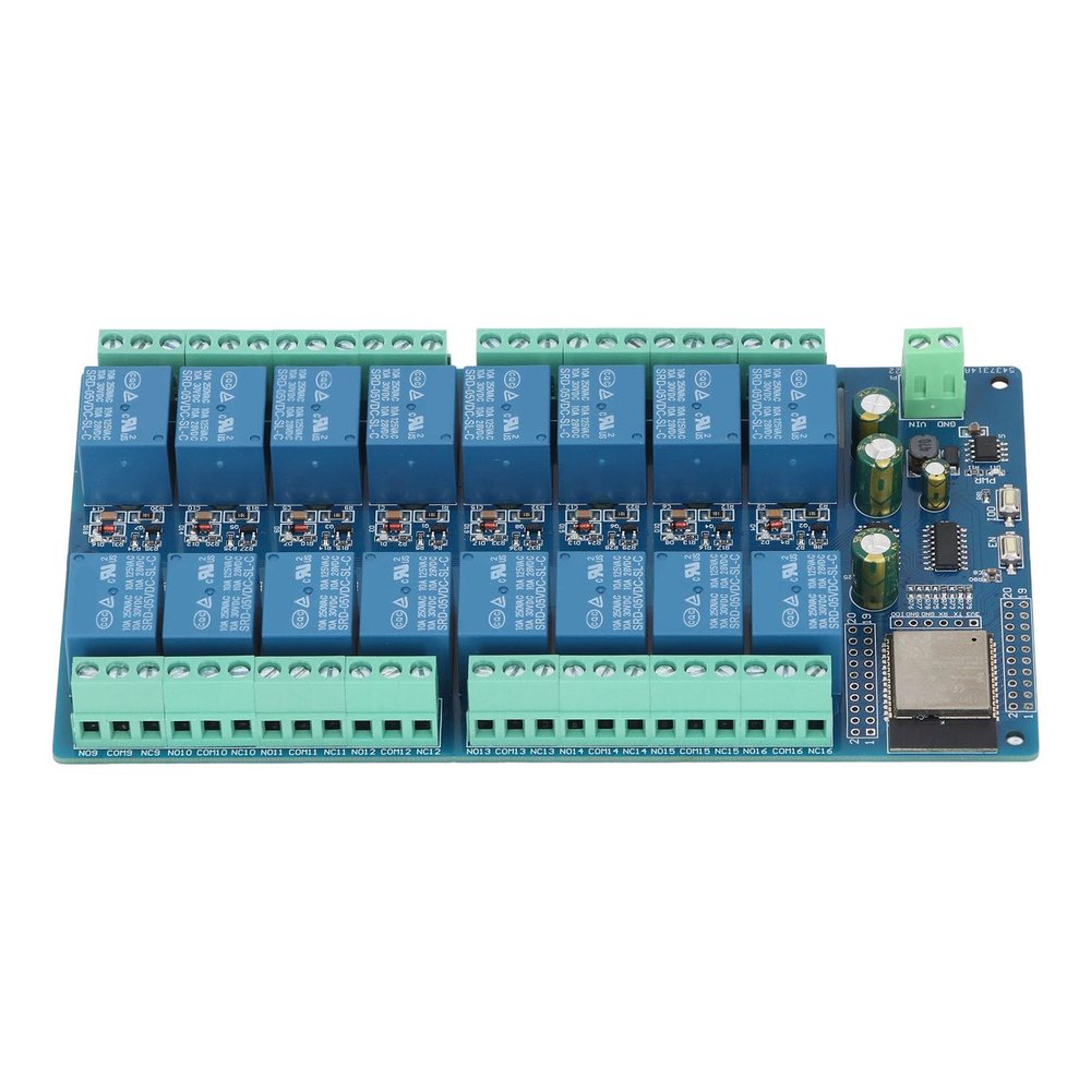 16 Channel Relay Module Board, DC5-12V Power Supply, Smart Home, and BLE Module, Development Learning, Control in Smart Home Applications