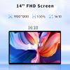 14 Inch Touchscreen Laptop, 2 in 1 Laptop Tablet with N100 CPU, 16GB LPDDR5, 1TB SSD, Backlit Keyboard, Band WiFi6 BT5.2, Portable Computer for Wins 11 Pro (US Plug) view 3