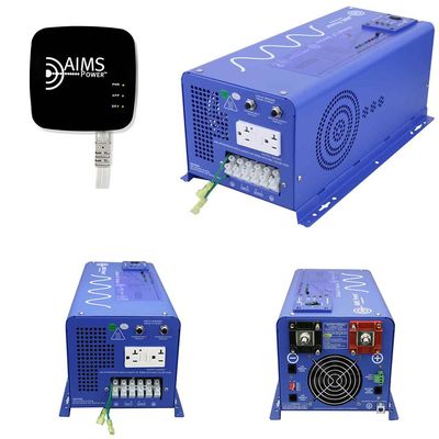 AIMS Power 3000 Watt Pure Sine Inverter Charger 12 Volt DC to 120 Volt AC with AIMS Pro Bluetooth Device Monitor