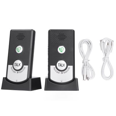 2 Way Talk Doorbell Voice Intercom Doorbell Home Caregiver Pager Intercom Doorbell System,Super Long Range Intercomunicador (Black)