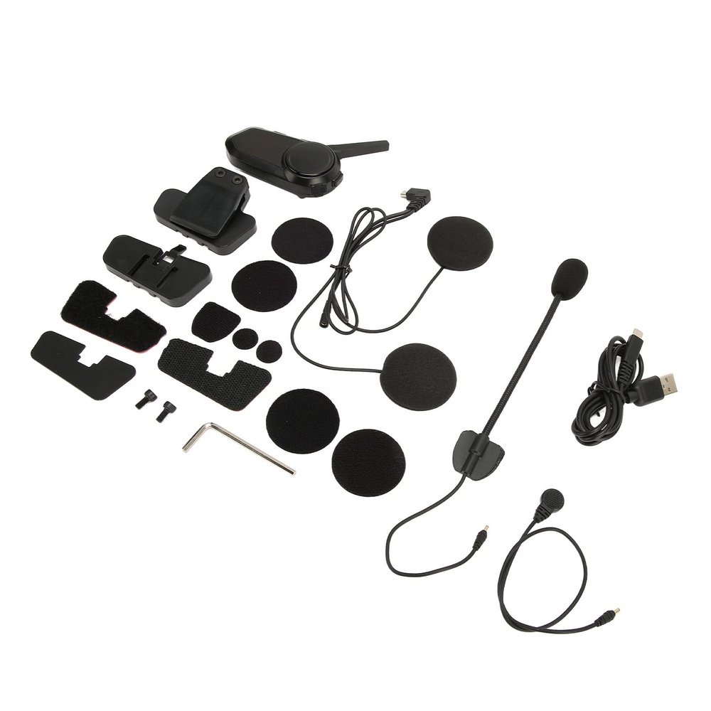 Motorcycle Helmet Headset, 1500m 6 Riders Group Motorbike Intercom Universal Motorcycle Helmet, Intelligent Noise Cancellation, Real Time Navigation