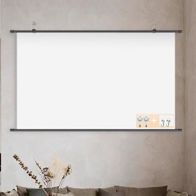 4:3 16:9 Manual Projector Screen Pull Down Projection Screen 60 Inch 72 Inch Movies Screen Retractable 4K 3D Ultra HD Video Projection Screens for Home Theater Office School(16:9,60inch)