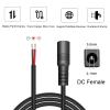 EAHOSUCC 18AWG Female Power Pigtail DC 5.5mm x 2.1mm Connectors,12V 7A DC Power Pigtail Barrel Plug Connector Cable 2pin Bare Wire Open End Extension Cord (1PCS 1M/3.3FT) view 3