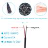 EAHOSUCC 18AWG Female Power Pigtail DC 5.5mm x 2.1mm Connectors,12V 7A DC Power Pigtail Barrel Plug Connector Cable 2pin Bare Wire Open End Extension Cord (1PCS 1M/3.3FT) view 4