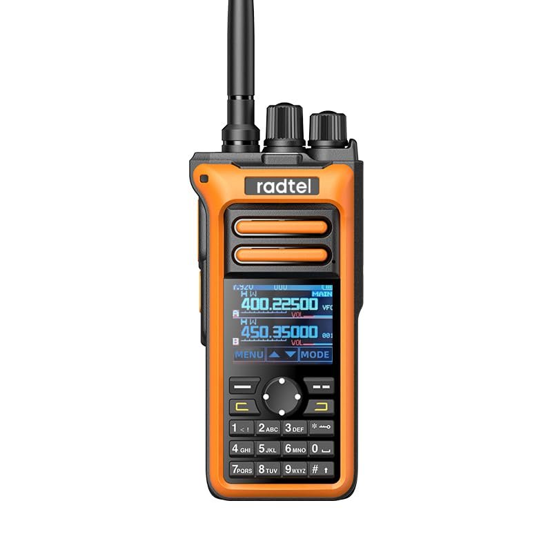 Radtel RT-752 10W Ham Radio, Handheld 500CH Air Band Receiver Walkie Talkie, Dual PTT, Copy Frequency, USB-C 2600mAh, Voice Record, Vibration Two Way Radios(Orange)