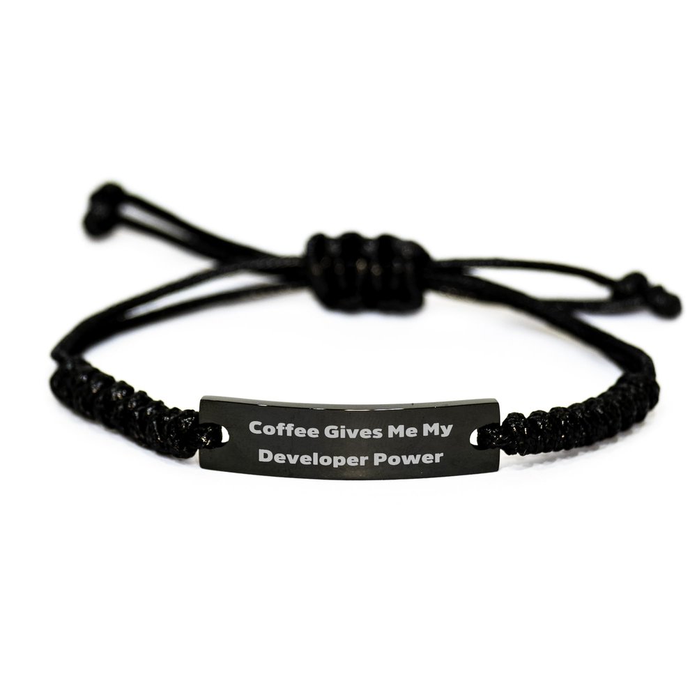 Funny Coffee Gives Me My Developer Power Adjustable Rope Bracelet Gifts from Friends to Developers on Birthday