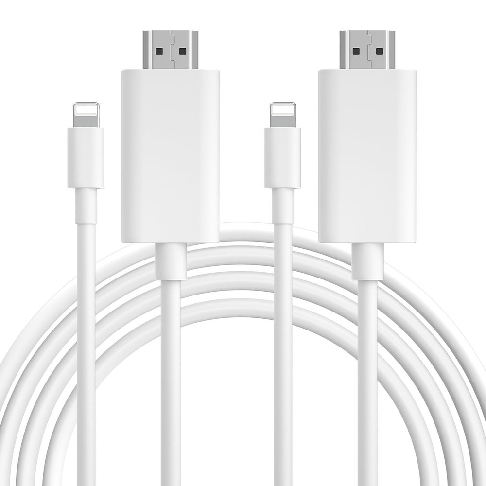 Zhpamax 2 Pack [MFi Certified] Lightning to HDMI Cable  HDMI Cable for iPhone to TV  Compatible with iPhone14, 13, 12, 11 to TV Output  Just Plug and Play 6.6FT