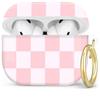 Compatible with AirPod Pro 2nd/1st Generation Case Cover with Key Chain,Full Protective Shockproof Wireless Headphone Case for Airpod Pro 2023/2022/2019(Pink Checkers) view 1