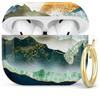 Compatible with AirPod Pro 2nd/1st Generation Case Cover with Key Chain,Full Protective Shockproof Wireless Headphone Case for Airpod Pro 2023/2022/2019(Green Golden Mountain Sunset) view 1