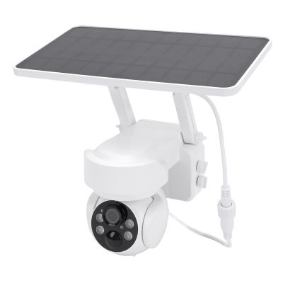 2MP Solar Security Camera Outdoor, 360 View Pan Tilt Security Camera Outside with Night Vision, PIR Alarm