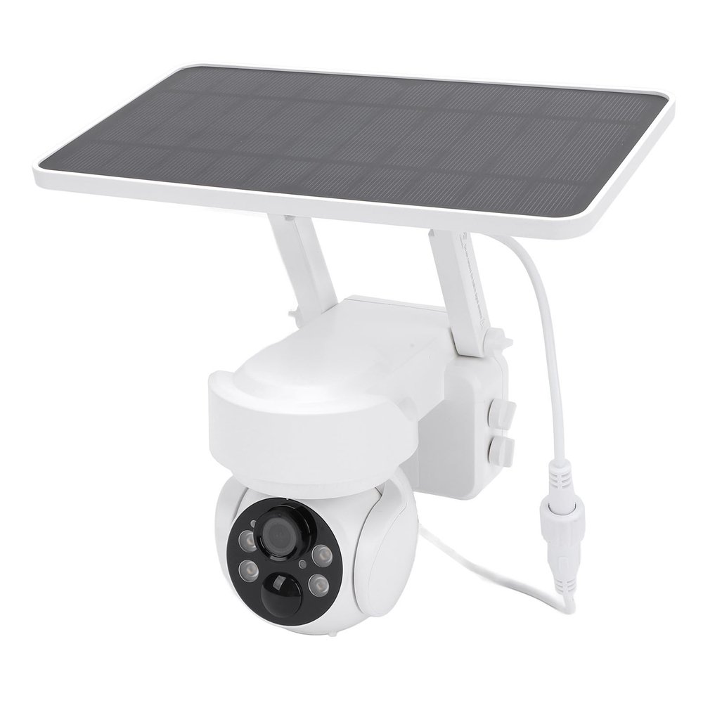 2MP Solar Security Camera Outdoor, 360 View Pan Tilt Security Camera Outside with Night Vision, PIR Alarm