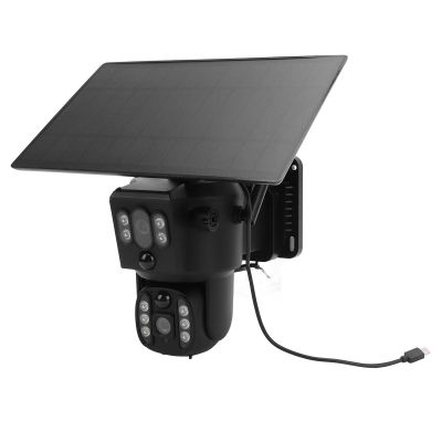 VBESTLIFE 8MP 4K Dual Lens Solar Security Camera Outdoor, Security Camera Outside with Color Night Vision, AI Human Detection, Real Time Alarm, 2 Way Audio