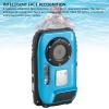 Underwater Camera, 1080P 48MP 5M Digital Camera with 2.4 Color Screen, 16x Digital Zoom, Anti Shake, 32GB TF Card, Face Recognition for Diving (Blue) view 2