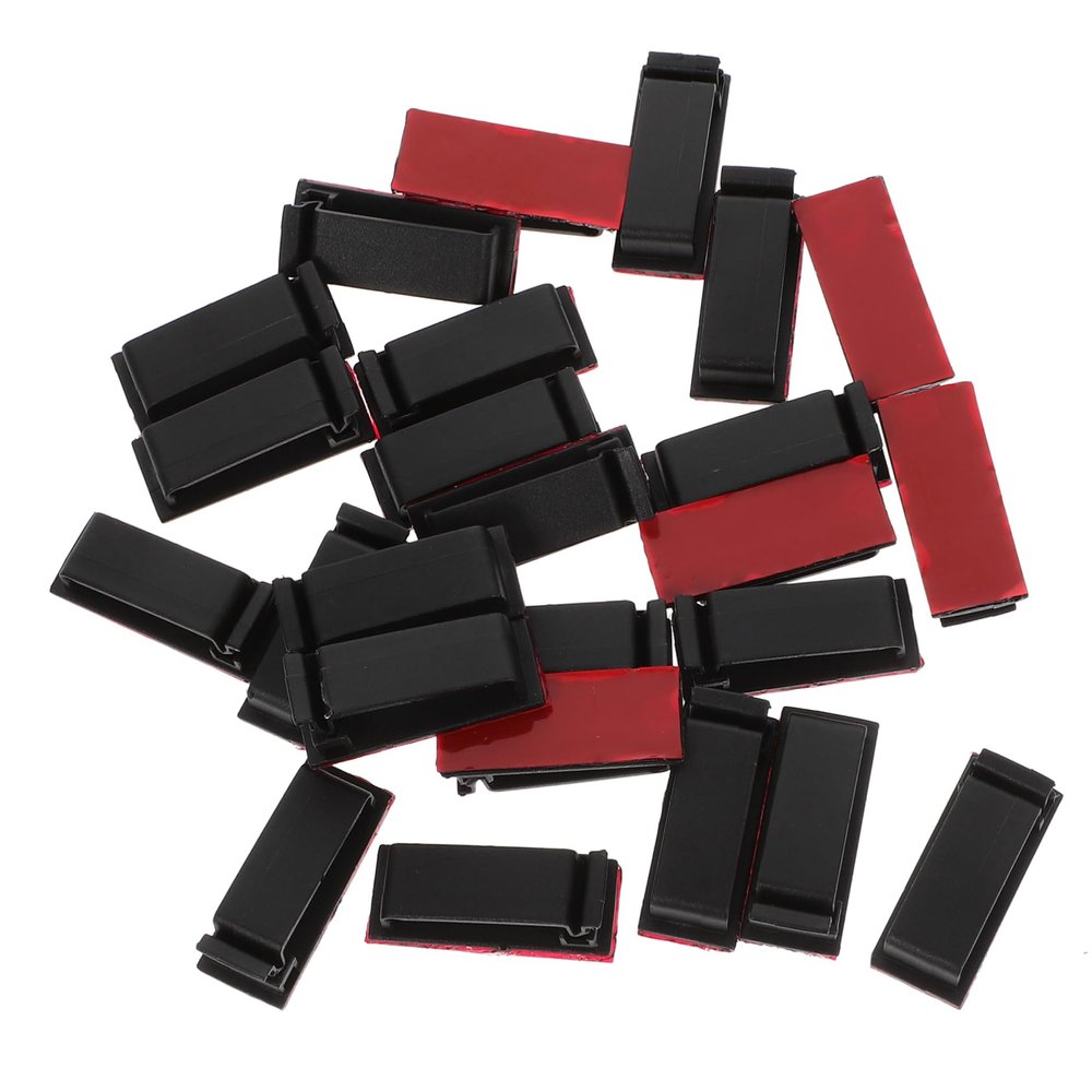 Angoily 25pcs Self-Adhesive Cable Fixing Clips for Wire Organization and Stable Cord Holders for Use for Managing Cables and Wires
