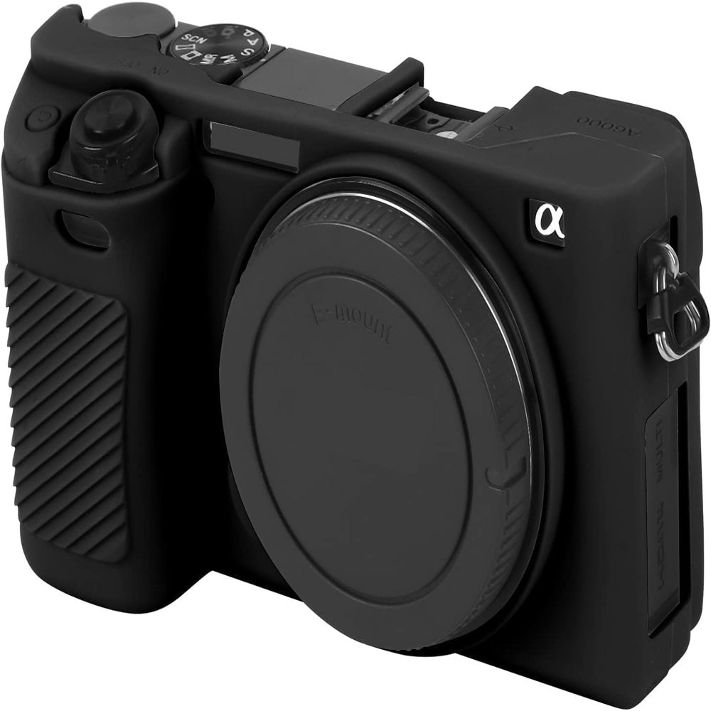 Camera Case for Sony Alpha A6100 A6300 A6400, Soft Silicone Protective Cover Housing Rubber Body Skin for Sony Alpha A6100 A6300 A6400 ILCE-6100 ILCE-6300 ILCE-6400 Digital SLR Camera Bag Black