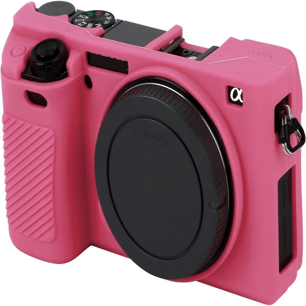 Camera Case for Sony Alpha A5000, Soft Silicone Protective Cover Housing Rubber Body Skin for Sony Alpha A5000 ILCE-5000 Digital SLR Camera Bag Rose