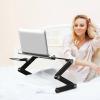Adjustable Laptop Stand, Portable Laptop Desk Table with Cooling Fan, Mouse Board, 360 Adjustable Foldable Laptop Desk for Home Office Bed Couch Floor (Black) view 2