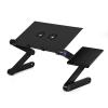 Adjustable Laptop Stand, Portable Laptop Desk Table with Cooling Fan, Mouse Board, 360 Adjustable Foldable Laptop Desk for Home Office Bed Couch Floor (Black) view 3