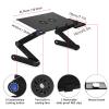 Adjustable Laptop Stand, Portable Laptop Desk Table with Cooling Fan, Mouse Board, 360 Adjustable Foldable Laptop Desk for Home Office Bed Couch Floor (Black) view 4