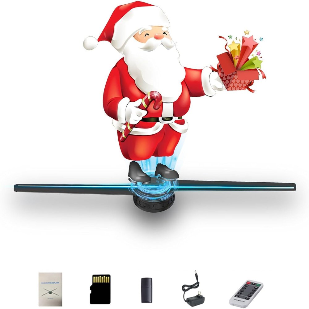 3DhologramFan,16.5in Holographic Fan Holographic Projector Supports WiFi Connection 234 HD LED Portable Design 42CM 3D Led Fan Display Contains 1500 Videos for Store, Bar, Events, Trade Shows, Parties