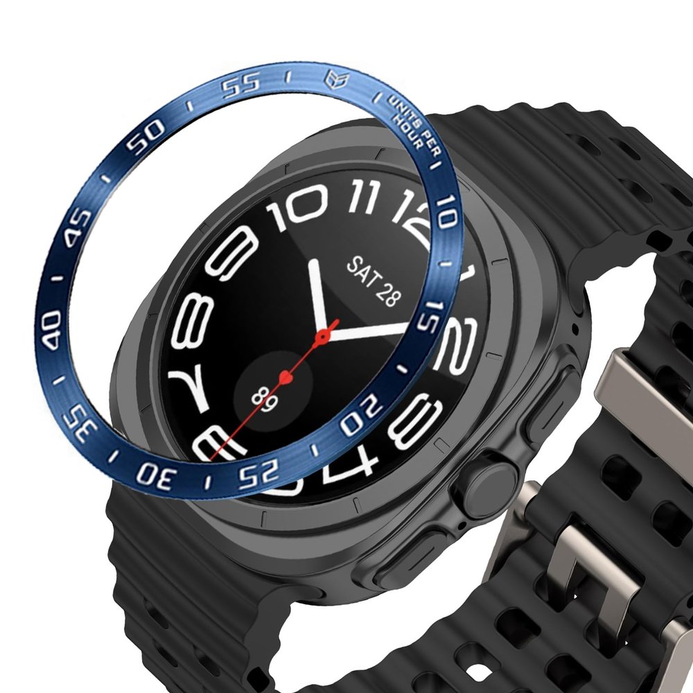 AISPORTS Bezel Ring Compatible with Samsung Galaxy Watch 7 44mm Bezel Loop Adhesive Cover Anti Scratch Stainless Steel Metal Bezel Styling Dial Protective Case Cover for Samsung Galaxy Watch 7 44mm