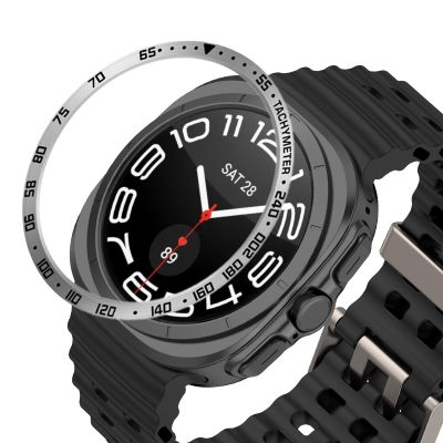 AISPORTS Bezel Ring Compatible for Samsung Galaxy Watch Ultra Bezel Loop Adhesive Cover Anti Scratch Stainless Steel Metal Bezel Styling Dial Protective Case Cover for Samsung Galaxy Watch Ultra 47mm