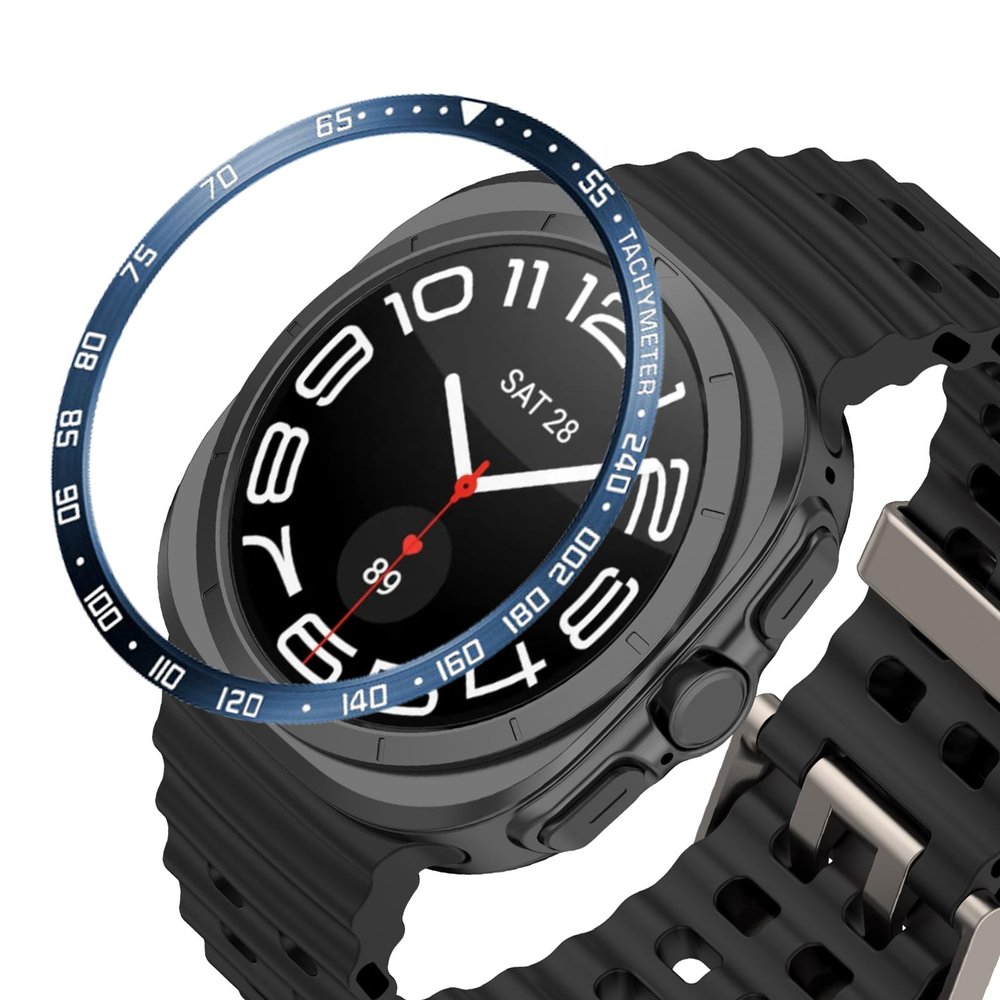 AISPORTS Bezel Ring Compatible for Samsung Galaxy Watch Ultra Bezel Loop Adhesive Cover Anti Scratch Stainless Steel Metal Bezel Styling Dial Protective Case Cover for Samsung Galaxy Watch Ultra 47mm
