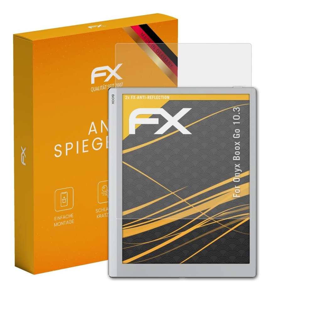 atFoliX Screen Protector compatible with Onyx Boox Go 10.3 Screen Protection Film, anti-reflective and shock-absorbing FX Protector Film (2X)