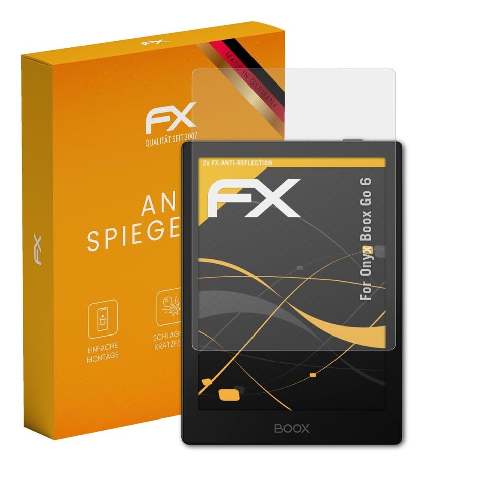 atFoliX Screen Protector compatible with Onyx Boox Go 6 Screen Protection Film, anti-reflective and shock-absorbing FX Protector Film (2X)