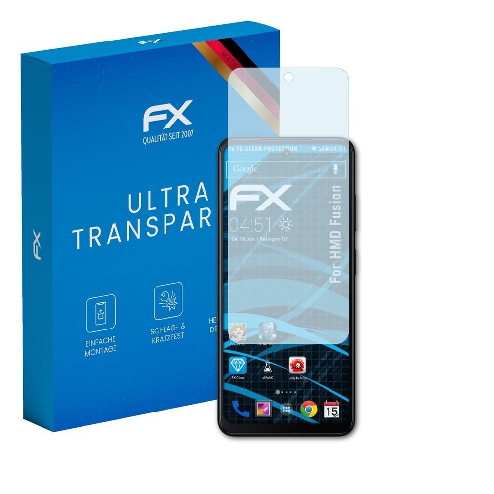 atFoliX Screen Protection Film compatible with HMD Fusion Screen Protector, ultra-clear FX Protective Film (3X)