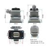 BHUPWZE Heavy Duty Connector He-06-5-6 6 Core Pins High Base with Protective Cover Aviation Industry Waterproof Plug Socket 500V 16A(6 core top Outgoing) view 4