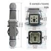 BHUPWZE HDC-HA-4 Heavy Duty Connector 4/5/6/8 Core Pins Aviation Industry Waterproof Sand Proof Plug Socket 250V 10A/16A(5core) view 2