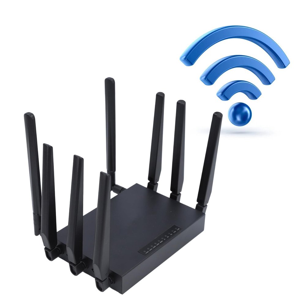 5G CPE 6 Router, Dual Band WiFi6 5G CPE Router with SIM Card Slot, 1000Mbps Gigabit Ethernet Network with 8 Antennas, for Middle East, Asia, Africa (US Plug)
