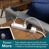 Philips EZFit 3-Outlet Adapter-Spaced Surge Protector, 6ft Braided Cord, Power Strip, Extension Cord with 2 USB-A and 1 USB-C, 490J, White, SPP3863W/37 view 3