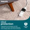 Philips EZFit 3-Outlet Adapter-Spaced Surge Protector, 6ft Braided Cord, Power Strip, Extension Cord with 2 USB-A and 1 USB-C, 490J, White, SPP3863W/37 view 4