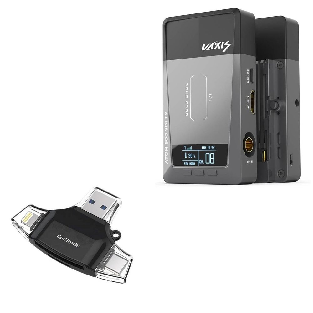 BoxWave Smart Gadget Compatible with Vaxis Atom 500 - AllReader SD Card Reader, microSD Card Reader SD Compact USB - Jet Black