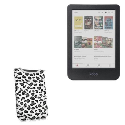 BoxWave Case Compatible with Kobo Clara Colour - Snow Leopard Plush SlipSuit, Animal Leopard Print Padded Soft Sleeve