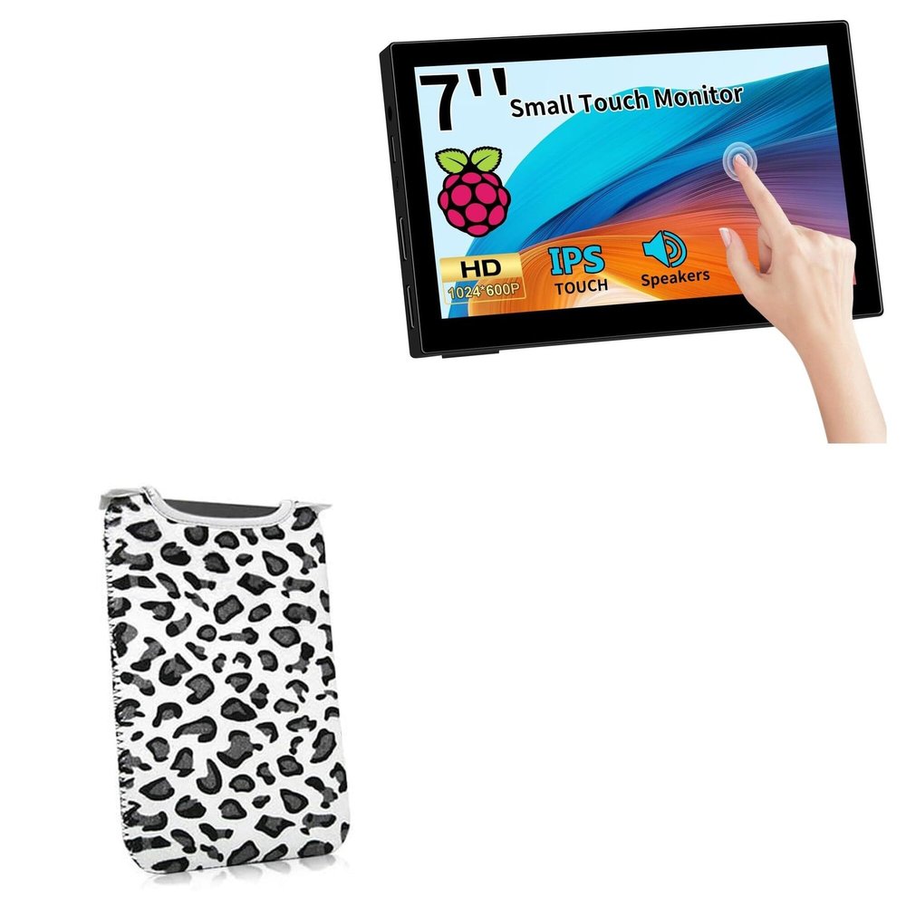 BoxWave Case Compatible with Kenowa 7 Inch - Snow Leopard Plush SlipSuit, Animal Leopard Print Padded Soft Sleeve