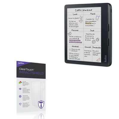 BoxWave Screen Protector Compatible with Kobo Libra Colour - ClearTouch ImpactShield (2-Pack), Impenetrable Screen Protector Flexible Film