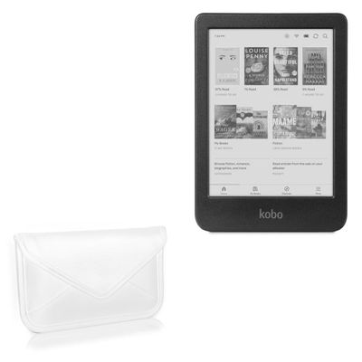 BoxWave Case Compatible with Kobo Clara Colour - Elite Leather Messenger Pouch, Synthetic Leather Cover Case Envelope Design - Ivory White
