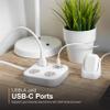 GE UltraPro 3-Outlet Surge Protector with 4ft Braided Cord, Power Strip, Extension Cord, Flat Plug, 1 USB-A & 1 USB-C Port, 245 Joules, for Home School & Office, Charging Station, White  81786 view 2